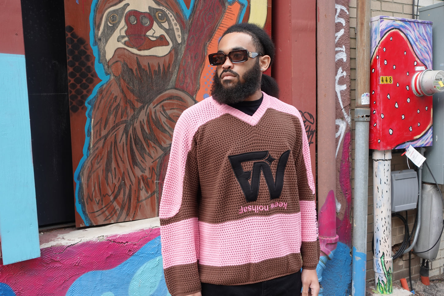 Knit Hockey Jersey T.scott Brown/ Cam'ron pink